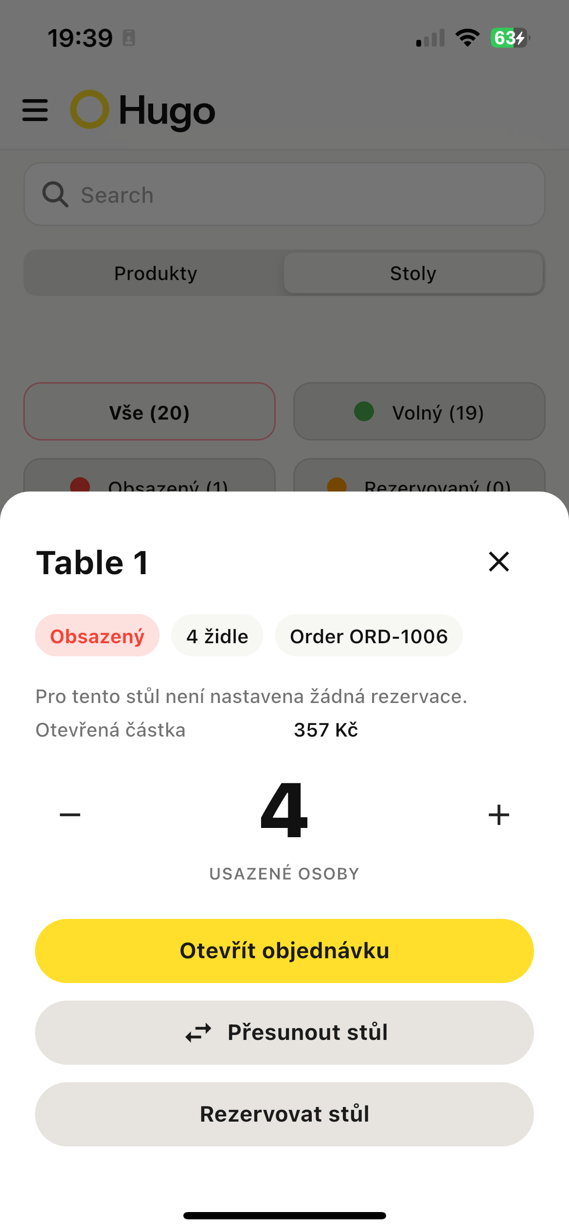 Hugo kitchen analytics screen
